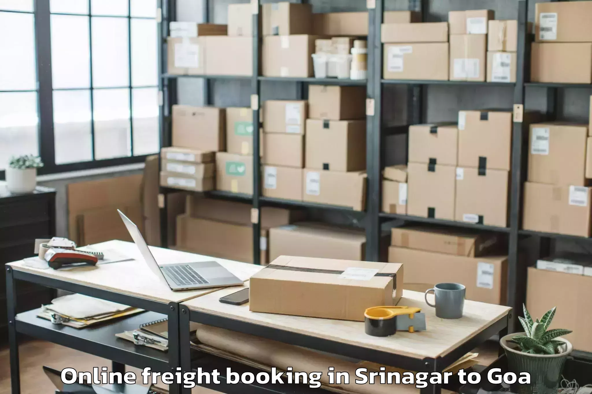 Book Srinagar to Cuncolim Online Freight Booking Online